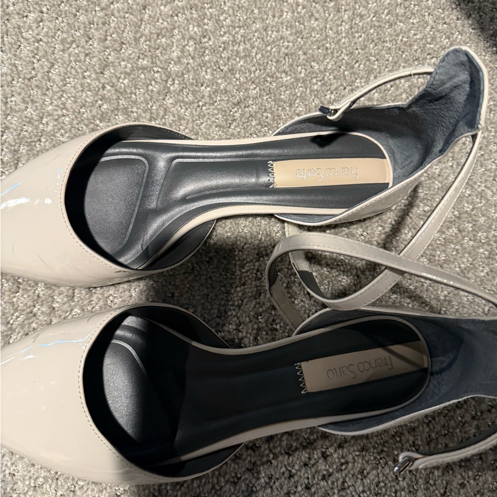 Franco Sarto Women's grey patent leather Mary Jane’s